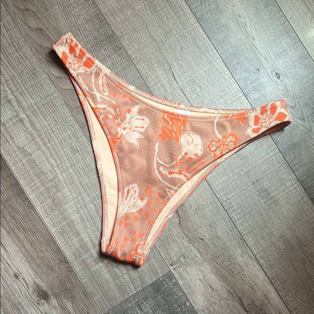 Aerie Orange Floral Bikini Bottom